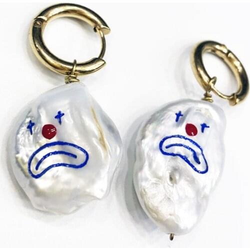 1Pair Clown Face Pearl Drop Earrings Vintage Special-shaped Earring For Women High Quality Jewelry Accessory Dropshipping