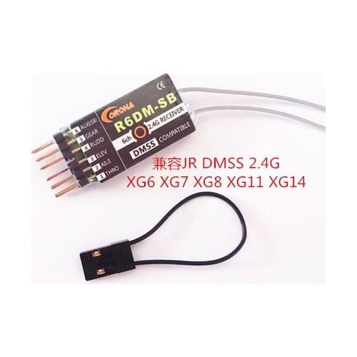 CORONA R6DM-SB 2.4GHZ DMSS Compatible Receiver is designed use with JR DMSS 2.4GHz transmitters, such as XG6 XG7 XG8 XG11 XG14