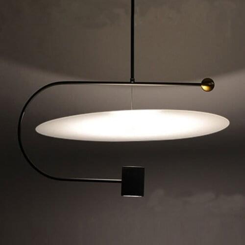 Modern Pendent Light Dining Living Room Bedroom Office Simple Ring Line Ring Bar Loft Black Gold Led Pendent Lamps Light Fixture