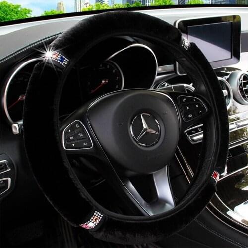 Keep Warm Artificial Plush Fur Car Steering Wheel Covers Size 38cm Fit For Most Cars Used In Winter Hot Wheel Hub ES2 X25