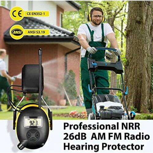 SALE NRR 30dB MP3 AM FM Radio Hearing Protection Ear Muffs Electronic Ear Protector Noise Reduction Safety Earmuffs for Working