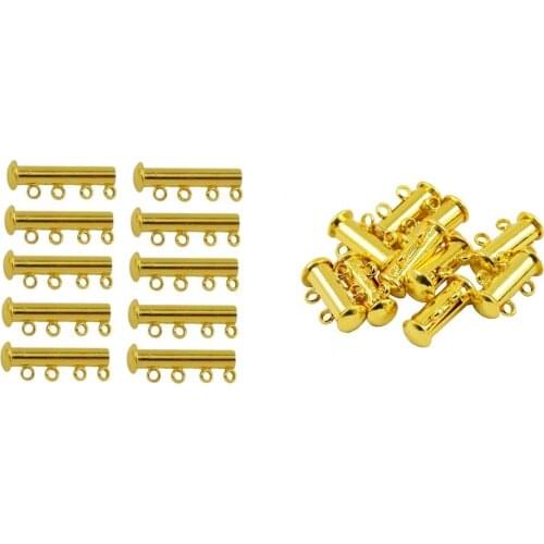 10 Set 2/4 Strand Magnetic Tube Clasps Jewelry Finding for Bracelet Necklace