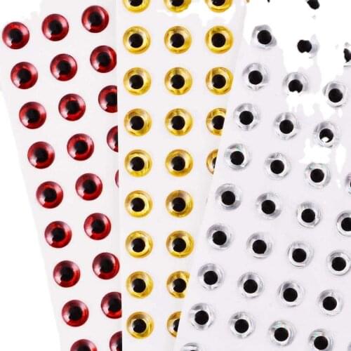 100PCS 3D Simulation fish eye laser luya false bait luya DIY accessory round eye 3 4 5 6mm