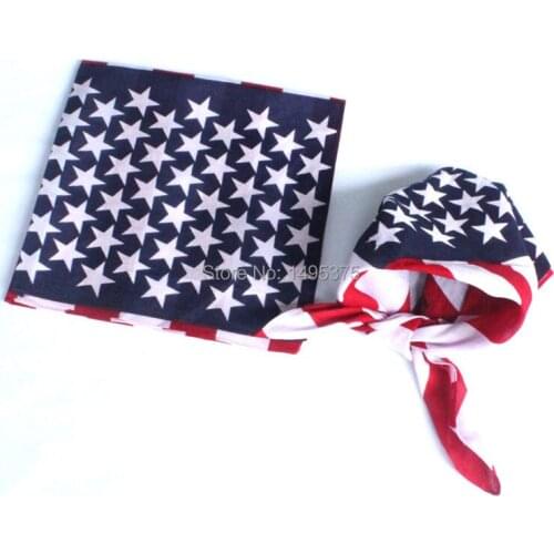 100pcs/lot Hip hop Magic Scarf 55cm*55cm American Flag Bandanas headband