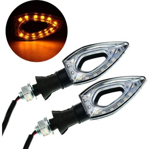 2Pcs Motorcycle LED Turn Signal Light Taillight Flexible 12V 12 LED Universal Motorcycle Indicator Light Bike Super Bright