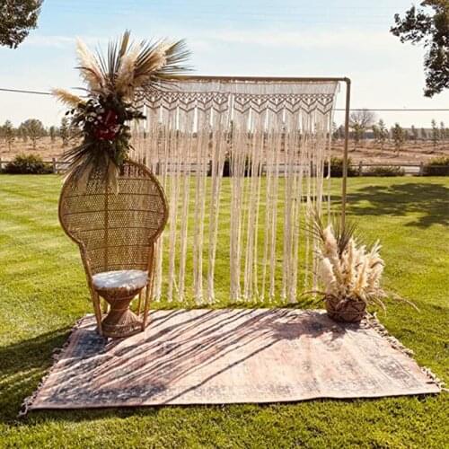 37" x 77" Macrame Curtain Panel for Doorway Window Handmade Woven Wall Hanging Tapestry, Birthday Party Wedding Backdrop