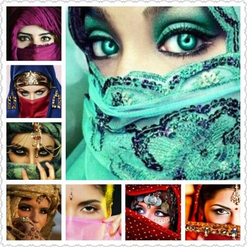 Diamond painting woman portrait full square diamond mosaic religious female full drill round diamond embroidery indian woman