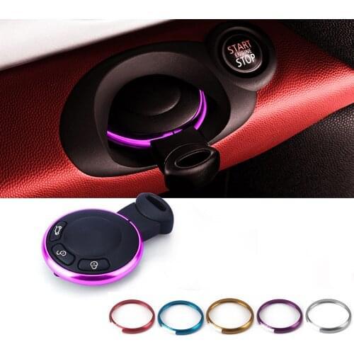 Aluminum Car Key Ring Trinket Key Decor Frame For Mini Cooper R55 R56 R57 R58 R59 R60 R61 R61 Car Tuning Auto Accessories