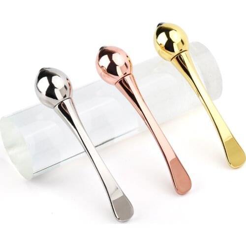 Eye Cream Applicator Cosmetic Spatulas Anti Wrinkle Eye Roller Massage Stick Facial Mask Spoon Gold Alloy Metal Skin Care Tools