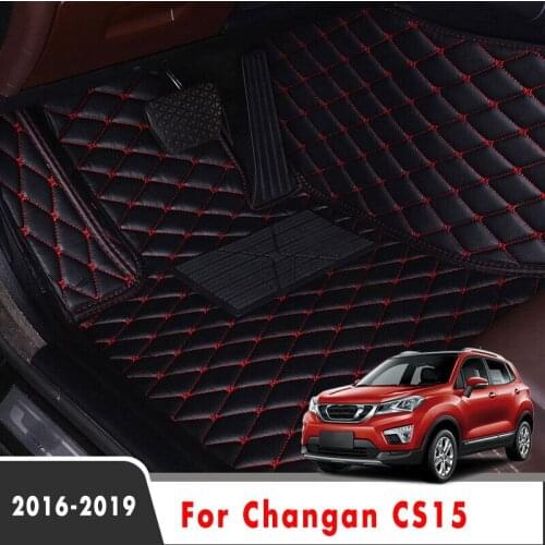LHD Car Floor Mats For Changan CS15 2019 2018 2017 2016 Custom Auto Rugs Interior Accessories Decoration Parts Leather Foot Pads