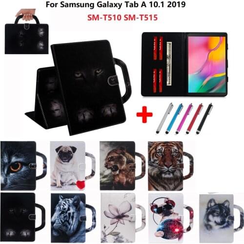 Tablet for Samsung Galaxy Tab A 10 1 2019 Case Tiger Lion Wallet Funda for Tablet Samsung Galaxy Tab A 10.1 Cover SM-T510 T515
