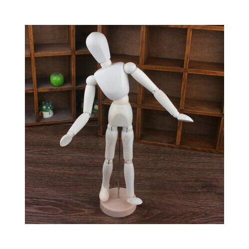 Hot Sale 20cm 8" Wooden Manikin Movable Limbs Human Mannequin Model For Artist Sketching Hand Blockhead Puppet Home Decoration