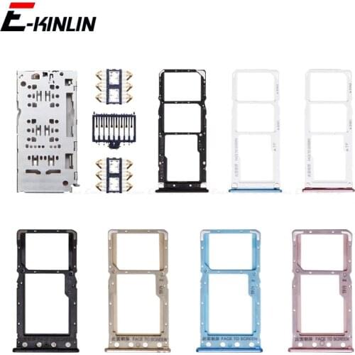 Sim Micro SD Card Socket Holder Slot Tray Reader For XiaoMi Redmi 6 Note 6 Pro Adapter Container Connector Replacement Parts