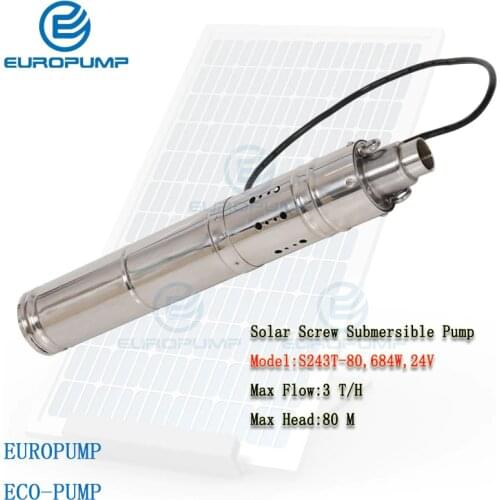 EUROPUMP MODEL(S243T-80) 24 volt dc submersible 1 hp solar powered water pump with internal MPPT controller