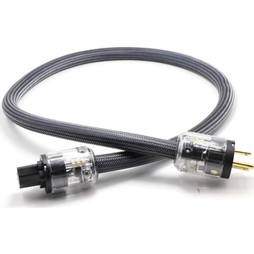 YTER 4MM2 Hi-End hifi Audio US Power Cord, Pure Copper Power Cable, US AC Power Plug Connector Audio Power Extension Cable