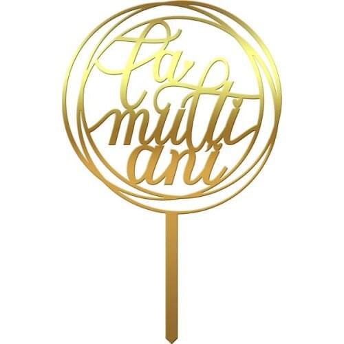 Custom-made Cake Topper Acrylic Letter Gold Silver Cake Top Flag Decoration for Birthday Party Wedding Supplies