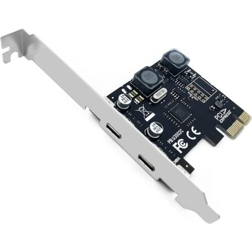 PCI-E 2 Port USB3.0 Type-C Expansion Card 5Gbps High Speed Type C Adapter Card Self Powered PCIe USB 3.0 Converter PCI-e Adapter