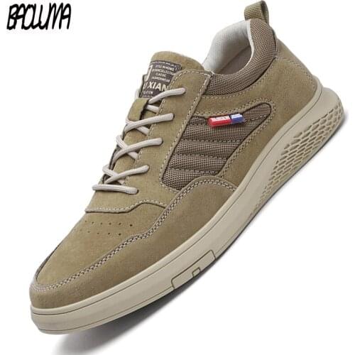 Summer Mens Casual Shoes Genuine Leather Mens Sneakers Cow Suede Breathable Brand Mens Moccasins Loafers Outdoor Platform