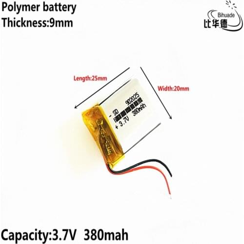 Liter energy battery Good Qulity 3.7V,380mAH 902025 Polymer lithium ion / Li-ion battery for tablet pc BANK,GPS,mp3,mp4