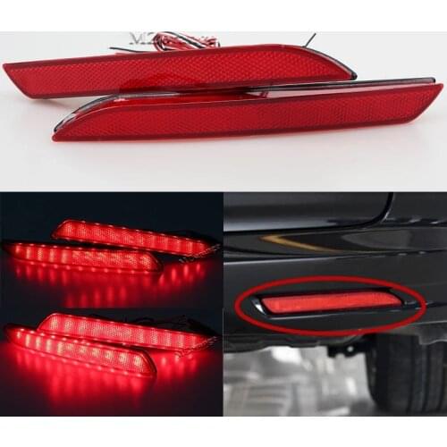 MIZIAUTO 2 PCS Red Rear Bumper Reflector Light For Honda JAZZ Fit 2010-2013 CRZ CRV Acura TSX Lamp LED Tail Stop Fog Brake Light