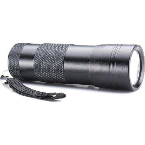 Multi-Use Mini Black 12 LED 395-400nm UV Ultra Blacklight Flashlight Torch 2 Modes For AAA Battery