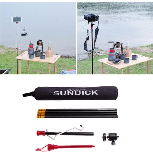Multifunctional Camping Hunting Hiking Folding Lamp Post Pole Aluminum Alloy Portable Fishing Hanging Light Fixing Stand Holder