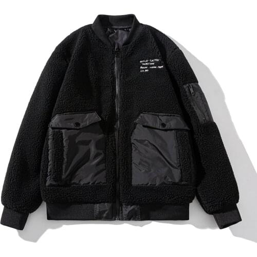 Men Cashmere Baseball Jackets Mens Harajuku Thicken Warm Jackets Male Hot Sale Outerwear Streetwear Coats Brand Mens Clothing