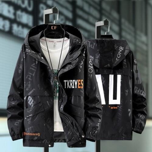 Large size men jacket spring and autumn new casual fat plus size mens fat loose jacket sports Outdoor coat Hooded jacket 10XL