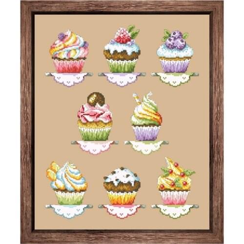 Sweet cakes cross stitch kit food aida fabric 18ct 14ct 11ct flaxen linen cotton thread embroidery kits DIY craft set