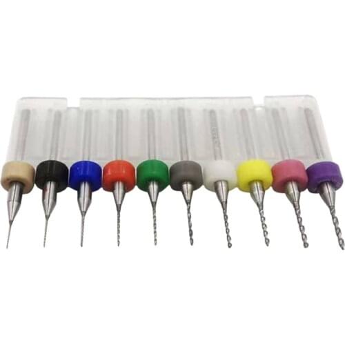 10PCS/Set Carbide PCB Rotary Tool Jewelry CNC Engraving Drill Bits Set, PCB Print Circuit Board Micro Drill Bits 0.3-1.2mm