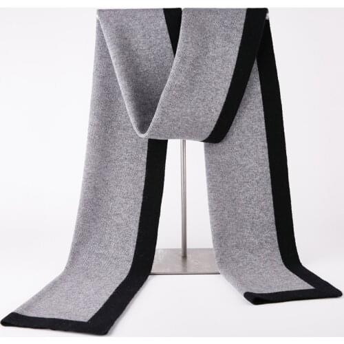 Pure Merino Wool Scarf Mens Winter New Wild High-End British Simple Boys Shawl Windproof And Warm Outdoor Birthday Gift 9266