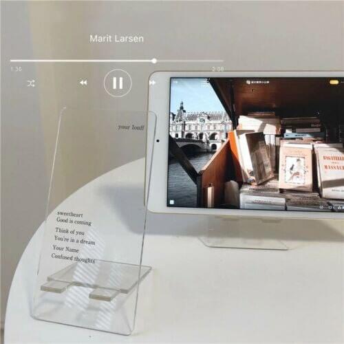 2021 New Universal Clear Desktop Mount Stand Bracket Transparent Acrylic Mobile Phone Holder for IPhone Samsung Xiaomi Huawei