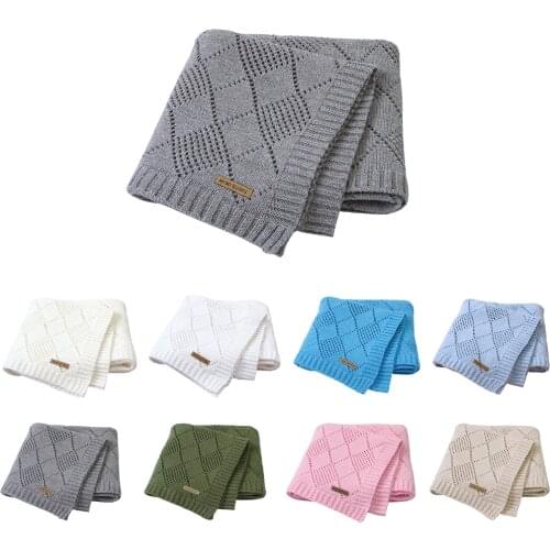 New Arrival Baby Solid Color Knit Blanket 80*100cm