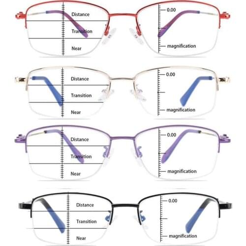 High quality Progressive Multifocal Computer Reading Glasses Blue Light Blocking Reader Glasses Frame for Men and Women 1.5