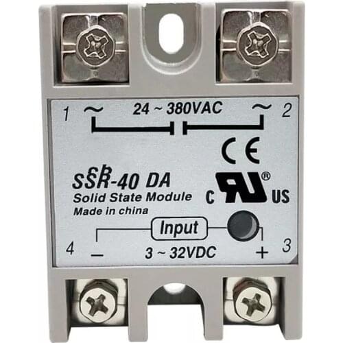 Free shipping SSR -10DA/25DA/ 40DA DC control AC SSR white shell Single phase Solid state relay WITHOUT plastic cover