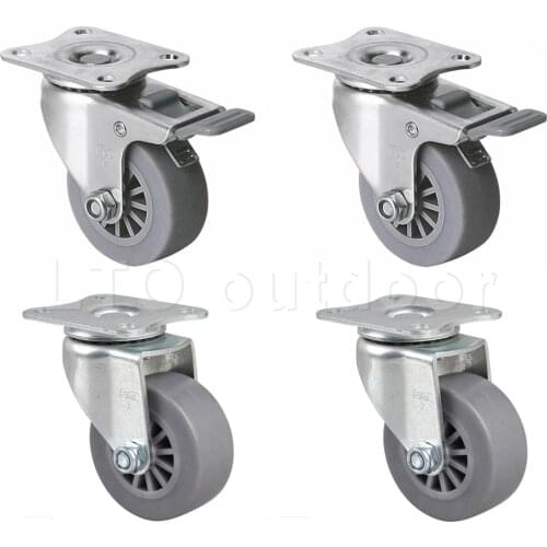 4PCS Heavy Duty Universal caster Furniture TPE Rubber Casters Office Chair Caster Wheels Roller For Platform Trolley Chair