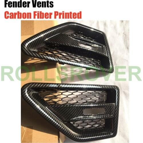 ROLLSROVER Pair of Front Fender Air Molding Vents For Freelander 2 LR2 LR 2 Carbon Fiber Effect