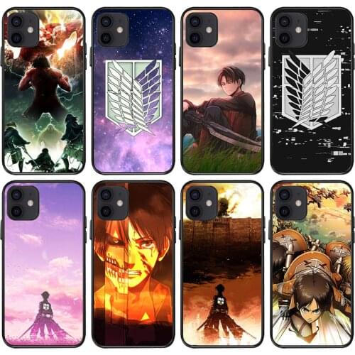 Shingeki no Kyojin Phone Cover for IPhone 12 11 Pro Max X XS XR 7 8 7Plus 8Plus 6S SE2 Anime Attack on Titan Clear Case Funda