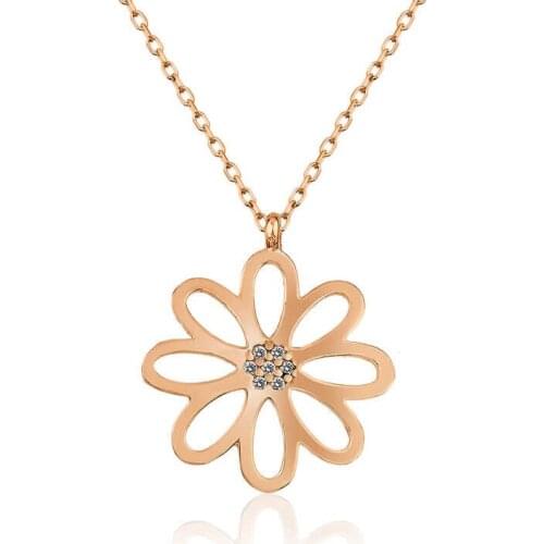 Tevuli 925 Sterling Silver Rose Flower Lady Necklace