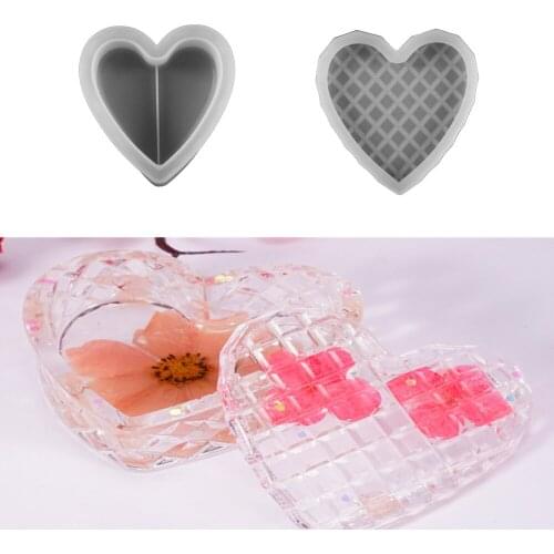 Heart Storage Silicone Molds Epoxy Resin Mold Beads Container Casting Mould for DIY Crafts Jewelry Making Decoration Accessories
