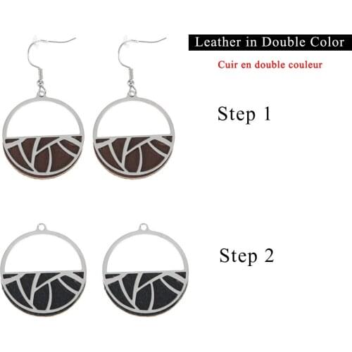 Yoiuimt Interchangeable Leather Drop Earrings Hanging Dangle Jewelry Earrings Stainless Steel Fashion Accessories 2021 New