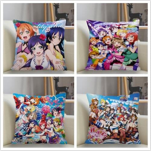 Musife Custom Love Live! School Idol Project Pillowcase Home Decoration 45*45cm Zipper Square Pillowcase Throw Pillow Cover