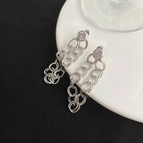 Origin Summer Shiny Starburst Fishbone Chain Earrings for Women Thin Water Wave Hollow Twisted Link Drop Dangle Earrings Brincos
