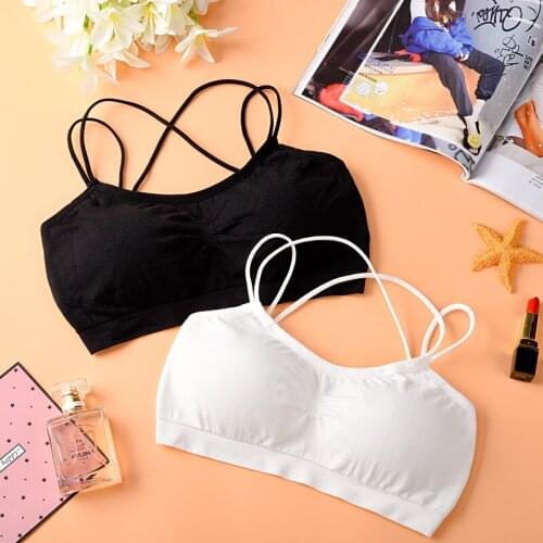 Little underwear female cross strap bottoming beauty back wrapped chest tube top chest pad vest anti-glare sexy bra underwear