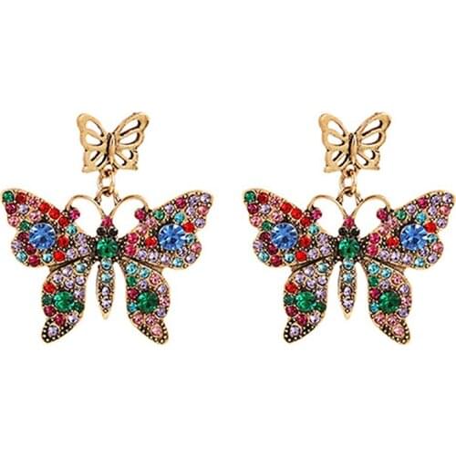 ZHINI 3 Colors Cute Butterfly Earrings for Women Boho Ethnic Animal Drop Dangle Earrings Statement Earring Jewelry 2021 brincos