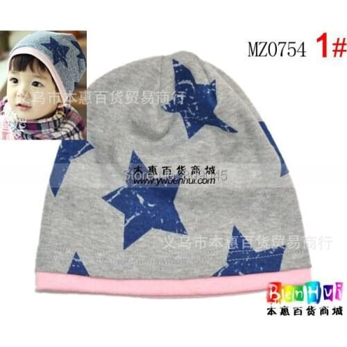 Winter warm knitted hats for boy/girl/kits hats infants caps for chilldren Ear protection five-pointed star cap 1pcs/lots MC08