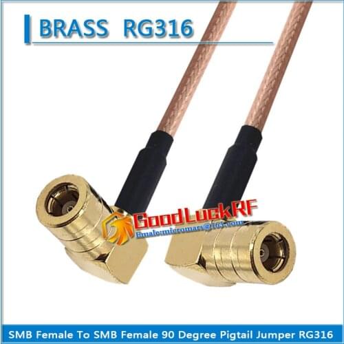1X Pcs Dual SMB Female SMB Female 90 Degree Right Angle to SMB Female Right Angle 90 Degree Coaxial Pigtail Jumper RG316 Cable