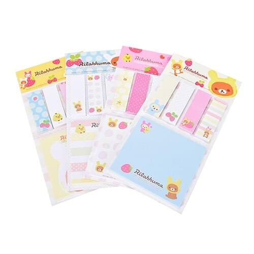 1pc Cute Strawberry Bear Sticker Bookmark Point It Marker Notes Memo Flags Sticky Random Delivery