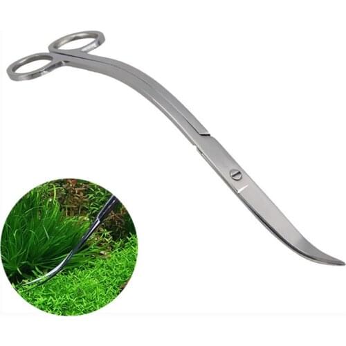 10'' Plant Tank Wave scissor curved Aquatic Aquarium Stainless Steel tijera water grass waterweed Clipper tesoura clean tool