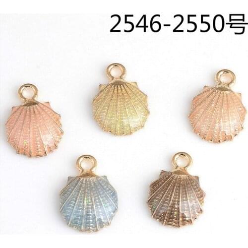 10pcs New fashion creative personality Drop Earrings Pendant Scallop enamel Shell charm nautical item multicolor DIY accessories